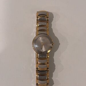 Rare Vintage Authentic Rado Ladies Two-Tone Gold and Silver Watch